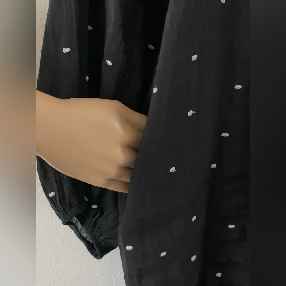 Tuckernuck Pomander Place Polka Dot Taylor Mini Dress Size XL Black Tiered - Picture 7 of 8